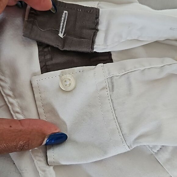 Guess Men's Two-Tone Slim Fit Button Down Long Sleeves Shirt Medium White/ Gray - Picture 15 of 16